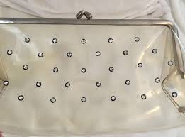 Vintage Clear Rhinestone Clutch Purse Evening Bag 1950s ...