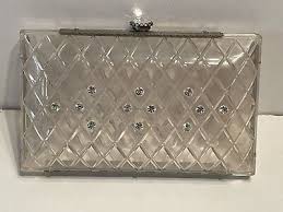 SALE**LUCITE** CLUTCH 1950's VINTAGE LADIES PURSE CLEAR ...