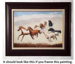 Wild Horses - #2K20-1, 36x48 100% Hand painted Oil painting on Canvas, | eBay