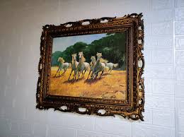 Vintage Wall Picture / Retro Wall Picture / Picture of Horses / Square Framed Picture/ Home Decor/ Retro Wall Decor / Postmodern/90s/ Italy - Etsy