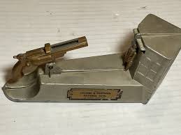 Vintage Metal Wild West Cowboy Mechanical Gun Shooting Bank ...