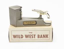 1950's Wild West Mechanical Bank W/key