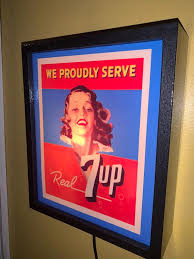7UP 7 UP Ginger Ale Pin up Girl Lemon Soda Fountain Diner Kitchen Bar Man Cave Retro Lighted Advertising Sign - Etsy