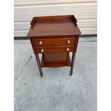 Willett Wildwood Furniture Solid Cherry 2 Drawer 2 Tier Nightstand Bedside Table | Chairish