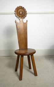 French Mid-century Brutalist Hand-carved High Back Chair ...