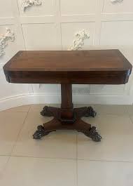 Antique William IV Rosewood Card/Side Table, 1835 | Chairish