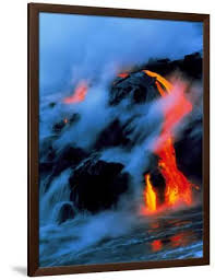 Molten Pahoehoe Lava Flowing Into the Ocean' Photographic ...