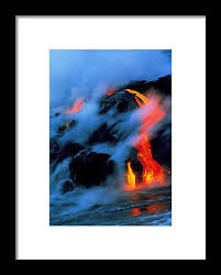 Molten Pahoehoe Lava Flowing Into The Ocean #1 Framed Print ...