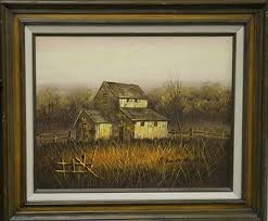 Wells (american 20th Century) A Painting, "farm House,"