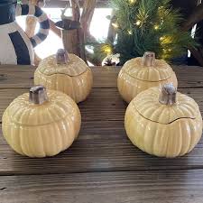 Williams Sonoma | Dining | Williams Sonoma Orange Pumpkin Lidded Soup Bowl Tureens Set Of 4 Pumpkins | Poshmark