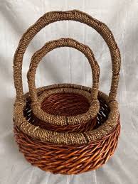 Vintage Wicker Red & Brown Baskets Cabin Decor Farmhouse ...