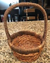 Wicker Flower Basket with Handle 10” W X 14” Tall | eBay