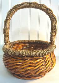 Vintage Circular Unpeeled Willow Natural Basket ~ 10.5”x8 ...