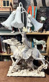Alabaster Lady On Horseback Table Lamp Large -Complete | eBay UK