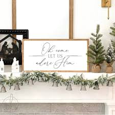 Oh come let us adore Him | Christmas Decor | Wood Sign