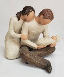 2000 Willow Tree NEW LIFE Sculpted Mother Father & Baby ...