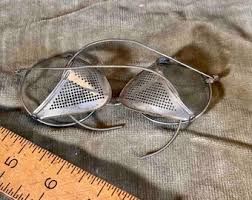 Rare Vintage Safety Glasses With Folding Mesh Side Shields ...