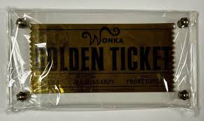 NECA Golden Ticket Prop Replica! Willy Wonka Charlie Chocolate Factory Hard Case | eBay