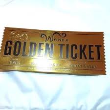 Wonkas Golden Fully Embossed Deluxe Ticket, From The 2005 Tim Burton Film - Retro Toy Revivals