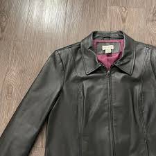 Vintage 90s Kim Rogers 100% Genuine Leather Black... | Depop