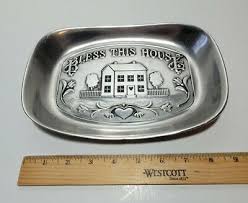 Wilton Company Bless This House Pewter Metal Bread Tray Heavy Vintage | eBay