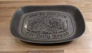Vintage Give Us This Day Our Daily Bread International Silver Co Pewter Platter | eBay