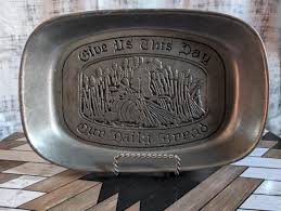 Vintage the Wilton Co. Armetate, Pewter "give Us Our Daily Bread" Plate (reproduction) - Etsy
