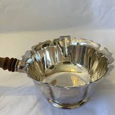 Vintage Silver Plate Sauce Bowl With Spout and Wooden Handle ...