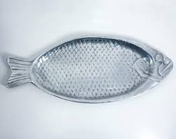 Vintage MCM Cast Aluminum Fish Serving Tray - Large 22 ...