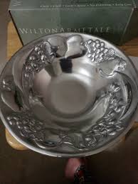 Vintage~Wilton Armetale~9.25"W~Round Embossed Fruit Design ...