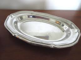 Vintage Polished Aluminum Tray With Lotus Bowl - Wilton ...