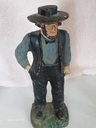 Antique Cast Iron 9" Amish Man Figurine/ Doorstop | eBay