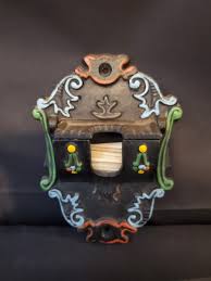 Wilton Cast Iron Match Holder/Hand Painted/Wall Mount ...