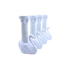 Bush Style - 4-1/2" Swan Pillars Only- Color: White Pack: 36 pcs