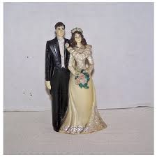 Tall Plastic Bride & Groom Cake Toppers - Ruby Lane