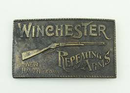 Vintage Winchester Repeating Arms Rifle Bergamot Brass Works Belt Buckle | eBay