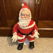 Vintage 1950's Rubber Face Santa Claus Plush Christmas ...