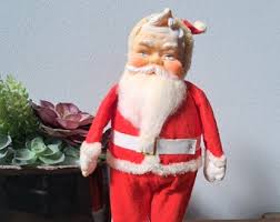 Vintage Rubber Face and Felt Santa Claus Doll Figurine ...