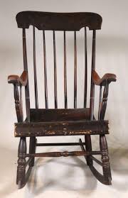 Lot - Two Empire Black Painted "Boston" Rocking Chairs