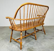 Vintage Oak Windsor Spindle Back Prosper's Bench or Settee ...