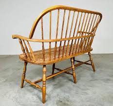 Vintage Oak Windsor Spindle Back Prosper's Bench or Settee ...