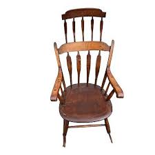 Vtg Antique? Windsor-Style Auburn Brown Tiered Rocking Chair Solid Wood GUC | eBay