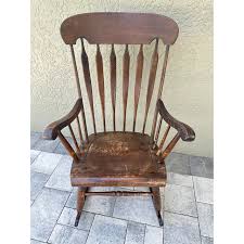 Antique Early 20th Century Bent & Bros. Colonial Maple Rocking Chair | Chairish