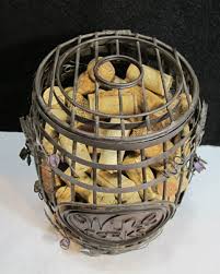 Wine Barrel Metal Basket Cork Storage Holder Very Unique and ...
