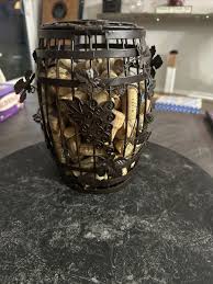 Metallic Rustic Epic Wine Barrel Cork Cage Full Of Corks. | eBay