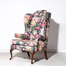 Vintage Classic Ethan Allen Floral Wingback Chair – Tresi