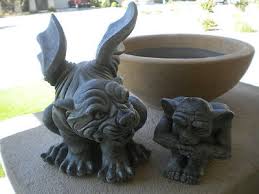 1995 Winged & SITTING Gargoyle Mythical Statue Home Garden Art Sculpture UDC | #466199507