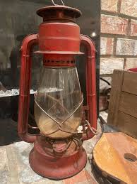 Vintage Dietz Junior Kerosene Lamp: Rustic Red Railroad ...