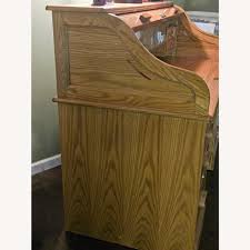 Winners Only Solid Oak Roll-Top Desk - AptDeco