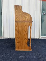 1980s Winners Only Petite Oak Roll Top Secretary Desk | Chairish